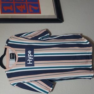 CARBON Striped Shirt - Men's L - HYPE short sleeve tee shirt